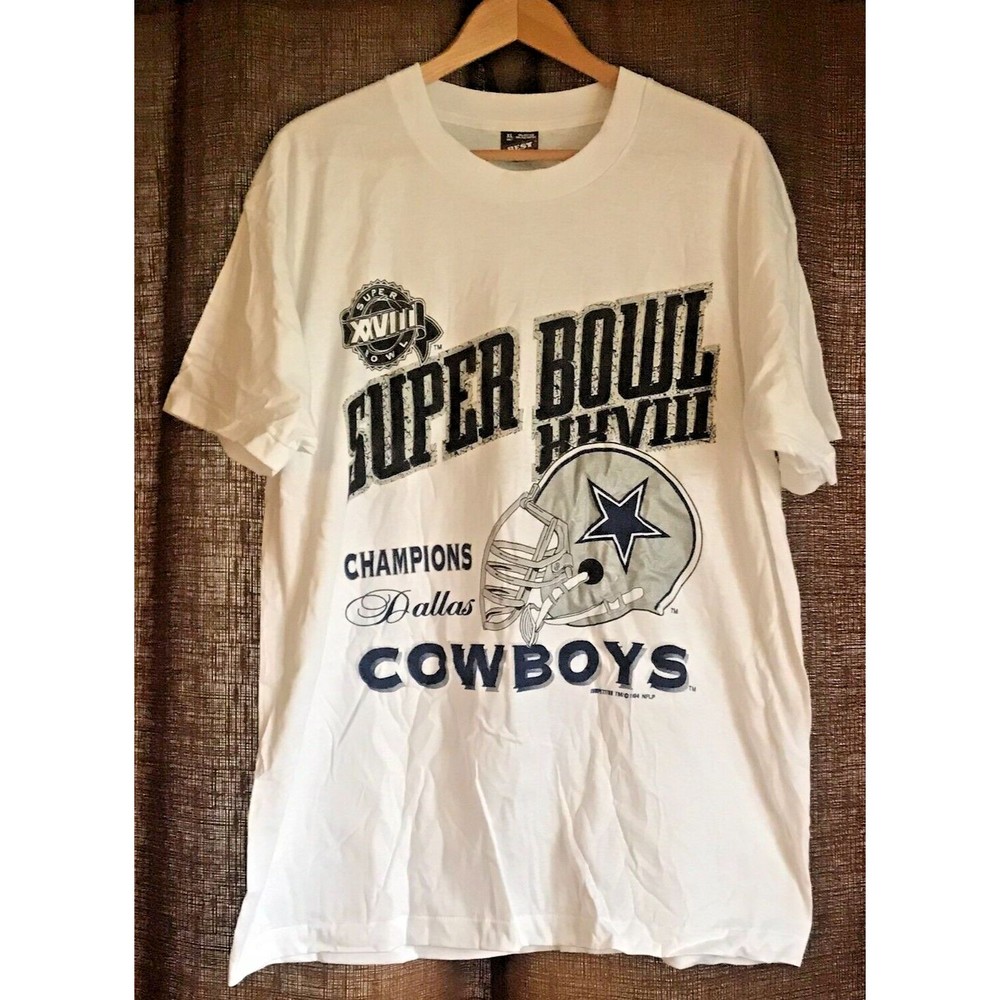 Dallas Cowboys Super Bowl XXVIII Champions T-Shirt Single Stitch Made In USA